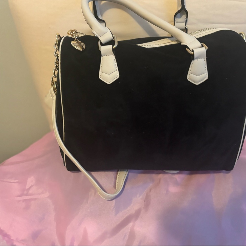 2 bags!! Elegant Black and White Handbag. Free bath and body item